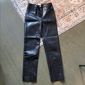 Aritzia Black Leather Pants